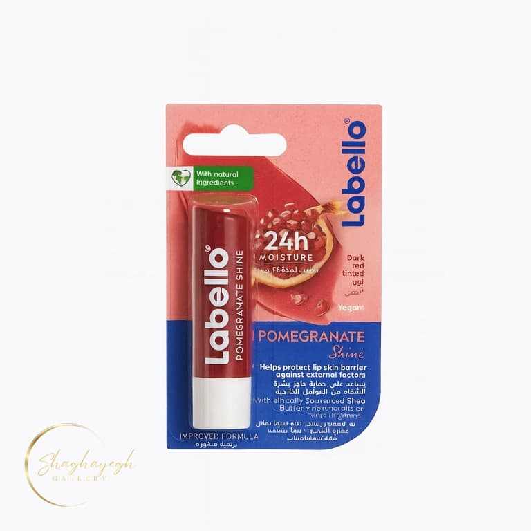 بالم لب رنگی و مرطوب‌کننده لابلو مدل انار Pomegranate Shine | Labello Pomegranate Shine Lip Balm