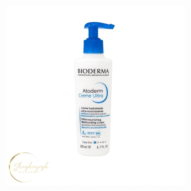 کرم مرطوب‌کننده و التیام‌بخش بایودرما آتودرم اولترا ۲۰۰ میل Bioderma Atoderm Creme Ultra