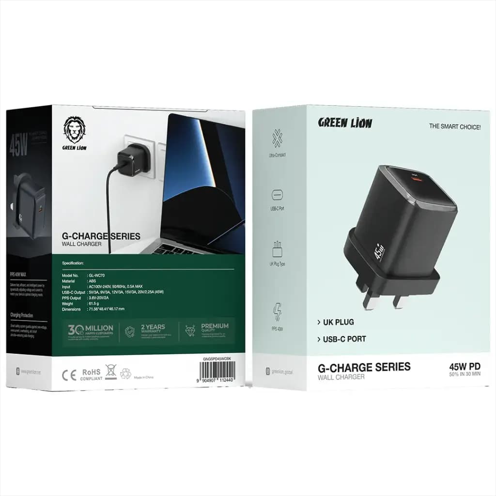 شارژر دیواری Green Lion G-Charge Series 45W PD — تصویر ۲