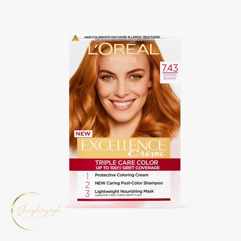 رنگ مو لورآل اکسلانس شماره ۷.۴۳ بلوند مسی L’Oréal Excellence Crème 7.43 Copper Blonde