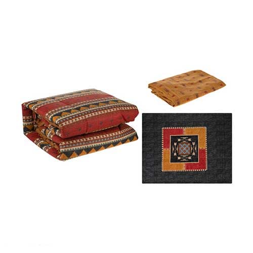 ست لحاف و روتختی یکنفره سه تکه طرح گبه(کتان) — تصویر ۲