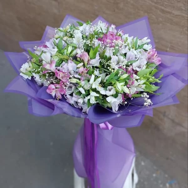دسته گل ترکیبی استرومریا – آژار گل — تصویر ۲