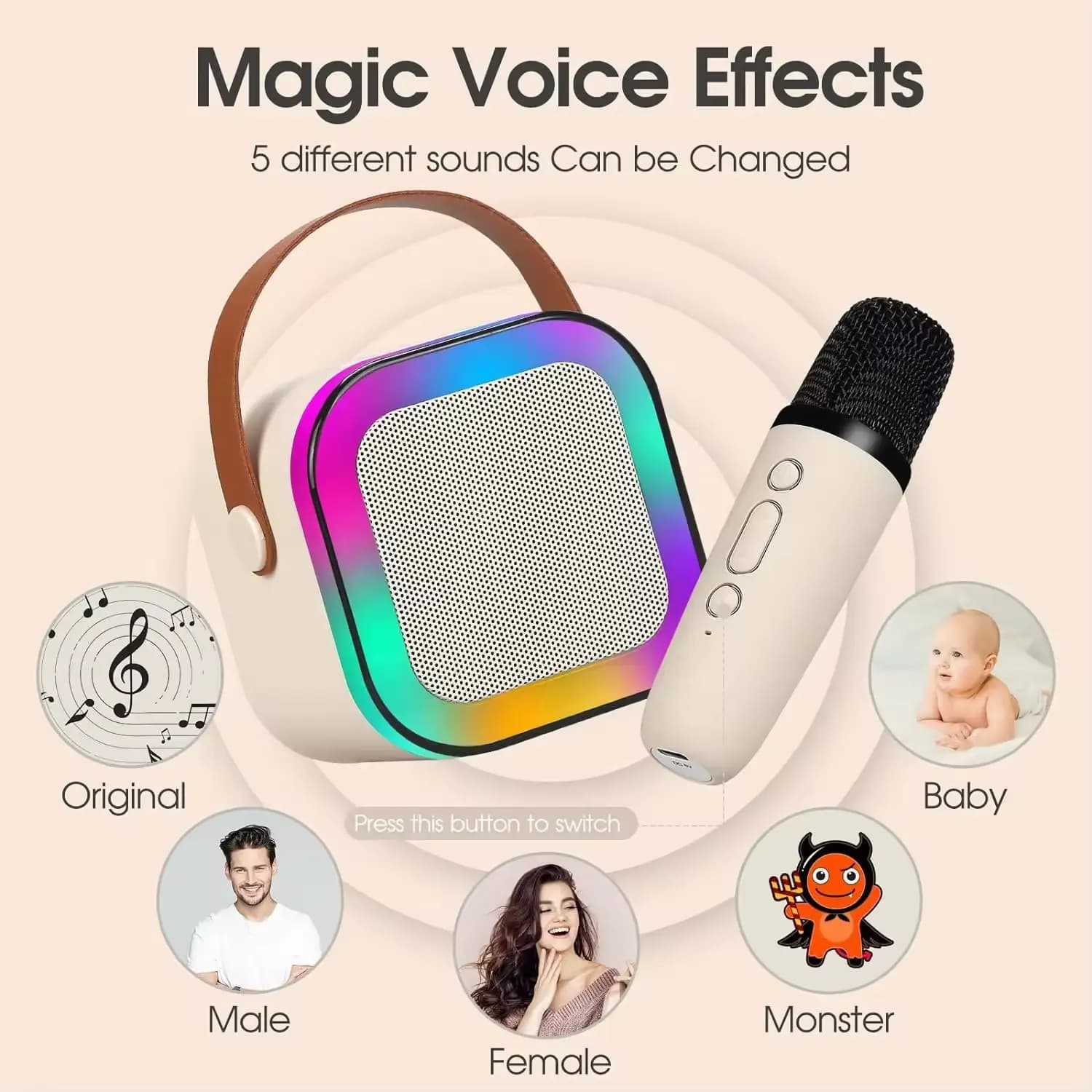 مینی اسپیکر و میکروفن بلوتوث دار TJ134-3-1 — تصویر ۲