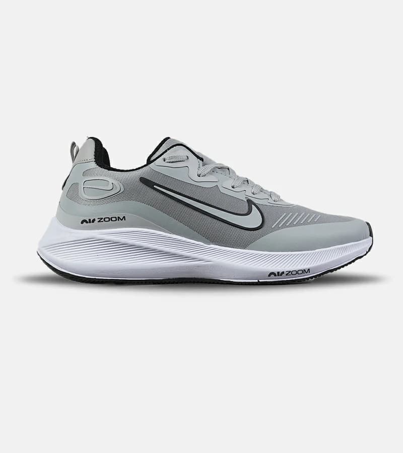 کفش کتانی مردانه و زنانه طوسی سفید نایک NIKE air zoom مدل 7588