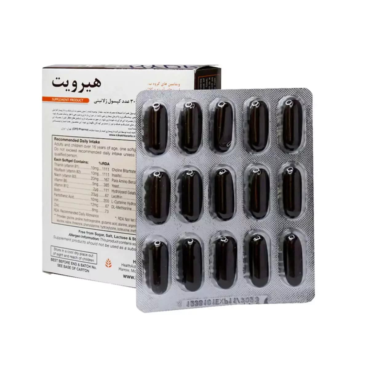 قرص هیرویت تعداد 30 عدد هلث اید — تصویر ۲