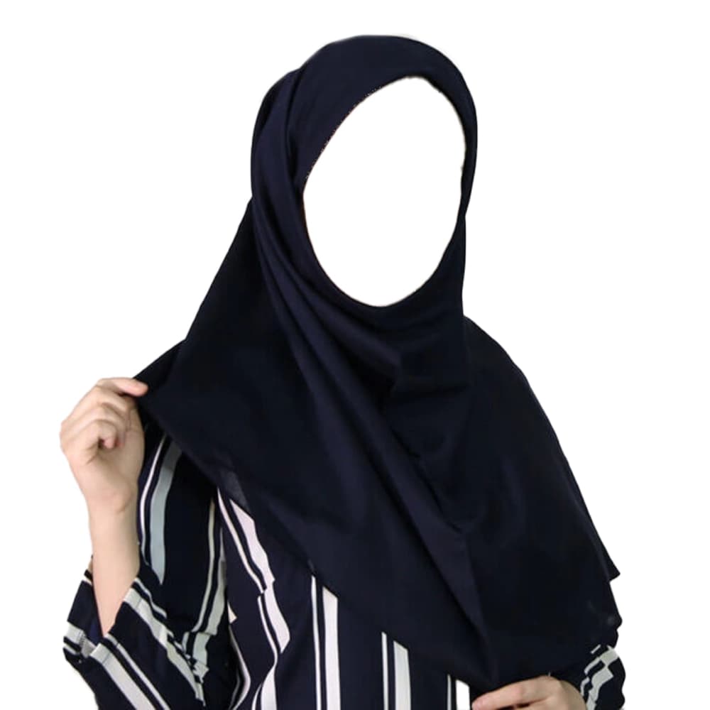 مقنعه خبرنگاری 100 کرپ کره ای مشکی سایز 28 کد 1377 — تصویر ۲