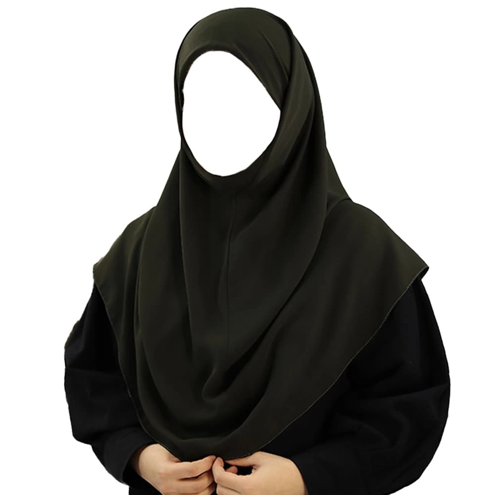 مقنعه کویتی کشدار 110 کرپ کره ای سبز سایز 28 کد 4211