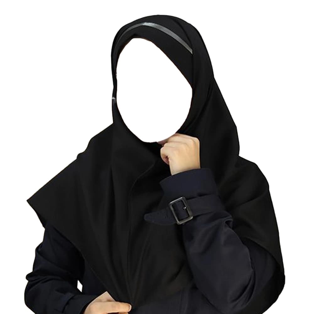 مقنعه تل دار 100 بروجرد مشکی تل نوک مدادی کد 2932 — تصویر ۲