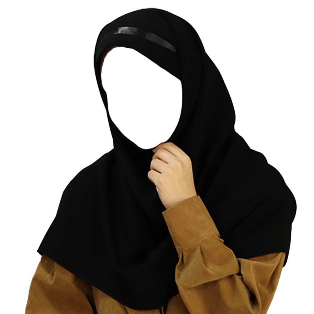 مقنعه تل دار 100 کرپ ایرانی مشکی تل مشکی نقره ای کد 2901 — تصویر ۲