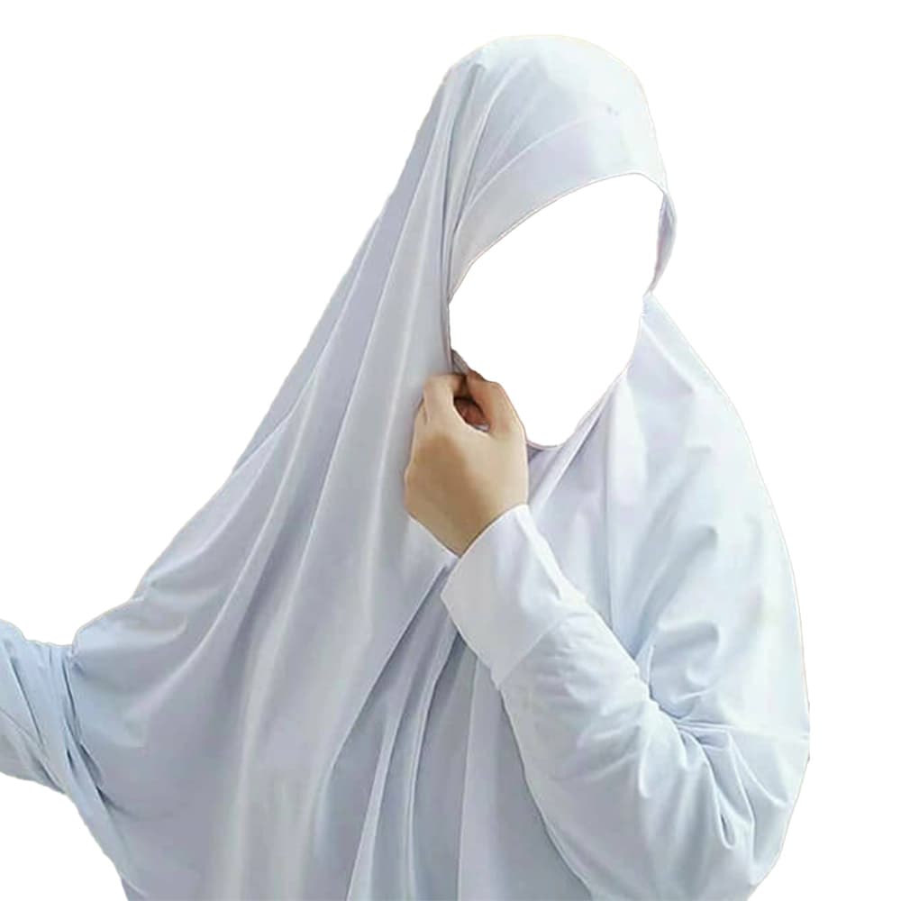 مقنعه آستین دار ریون رنگ شیری کد 3122