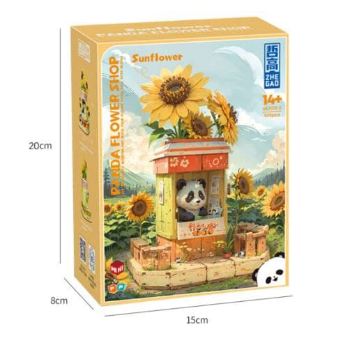 لگو فروشگاه پاندا گل‌فروش مدل Panda Flower Shop برند ZHEGAO کد 6630122