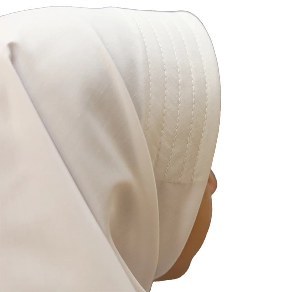 مقنعه ابر دوزی 75 تترون رنگ سفید کد 1525 — تصویر ۲