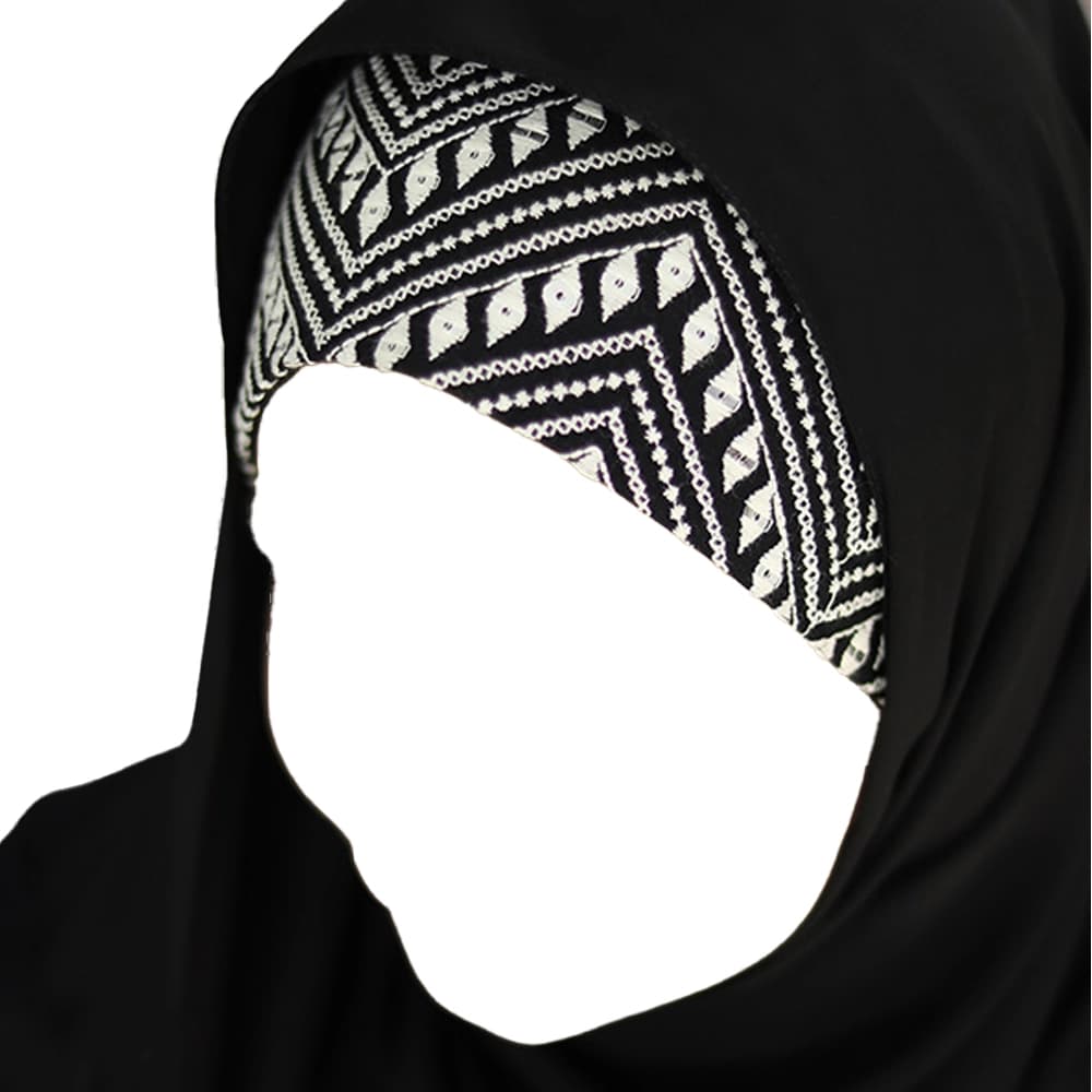 هدشال گرد سوزن دوزی ژورژت مشکی سوزن دوزی مشکی کد 4024