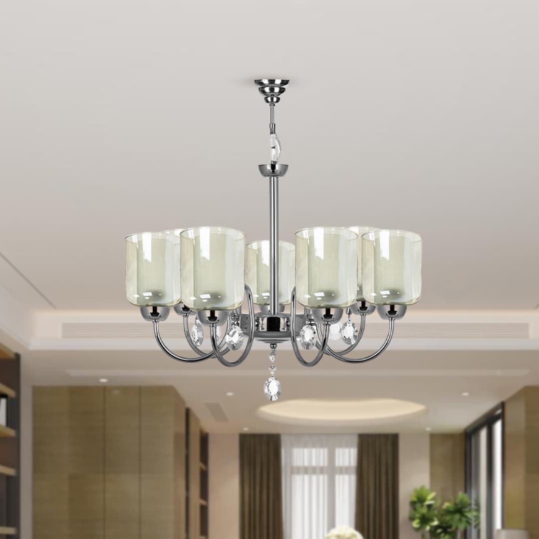 لوستر هفت شعله چشمه نور مدل A812/7-C کروم — تصویر ۲