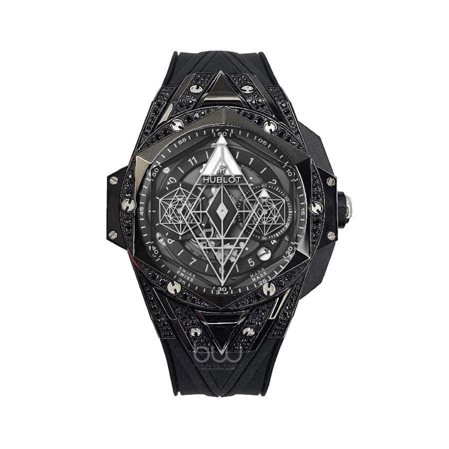 ساعت مچی هابلوت مردانه مدل Unico Sang Bleu II Black Magic Pavé