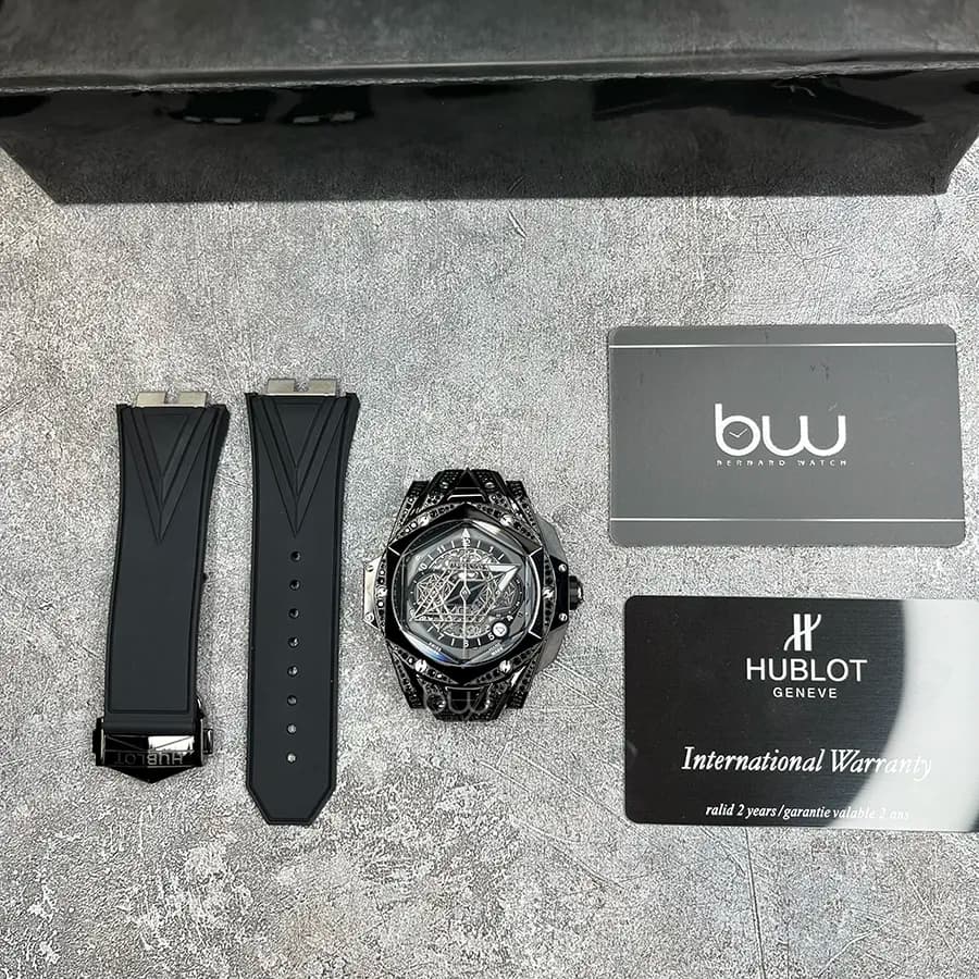 ساعت مچی هابلوت مردانه مدل Unico Sang Bleu II Black Magic Pavé — تصویر ۳