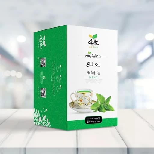 دمنوش نعنا کیسه ای عالیان تی بگ 25 عددی کاهش تب ،سلامت دستگاه گوارش ، کاهش وزن، جلوگیری از حالت تهوع و استفراغ ،کاهش