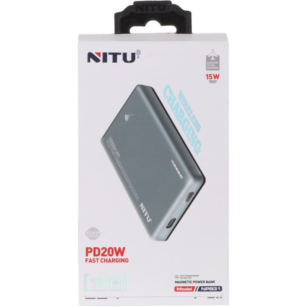 پاوربانک (PD و فست شارژ) NITU 20W 10000mAh مدل NPB31 — تصویر ۴