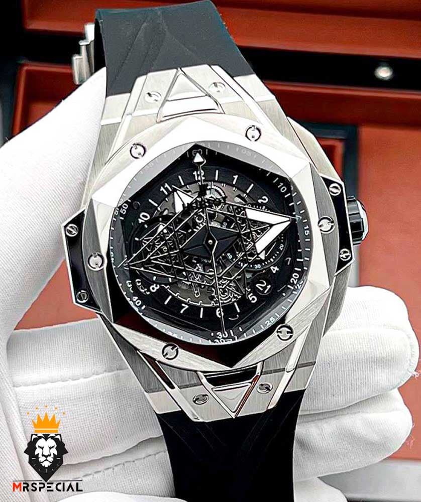 ساعت مچی مردانه هابلوت کهکشانی استیل صفحه مشکی HUBLOT Sang Bleu 1258 — تصویر ۲
