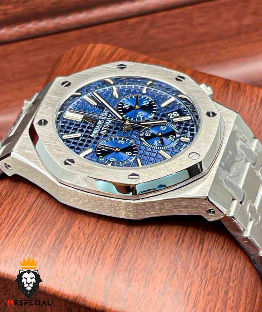 ساعت مردانه اودمار پیگه کرنوگراف استیل صفحه ابی AUDEMARS PIGUET ROYAL 4417 — تصویر ۳