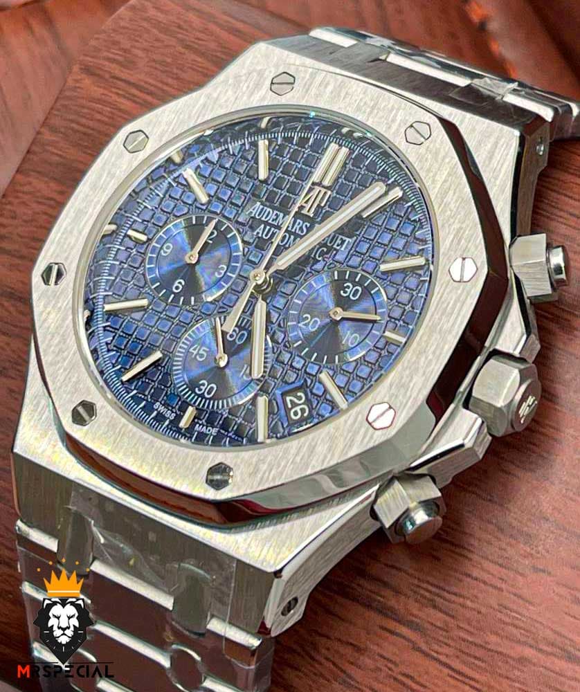 ساعت مردانه اودمار پیگه کرنوگراف استیل صفحه ابی AUDEMARS PIGUET ROYAL 4417 — تصویر ۴
