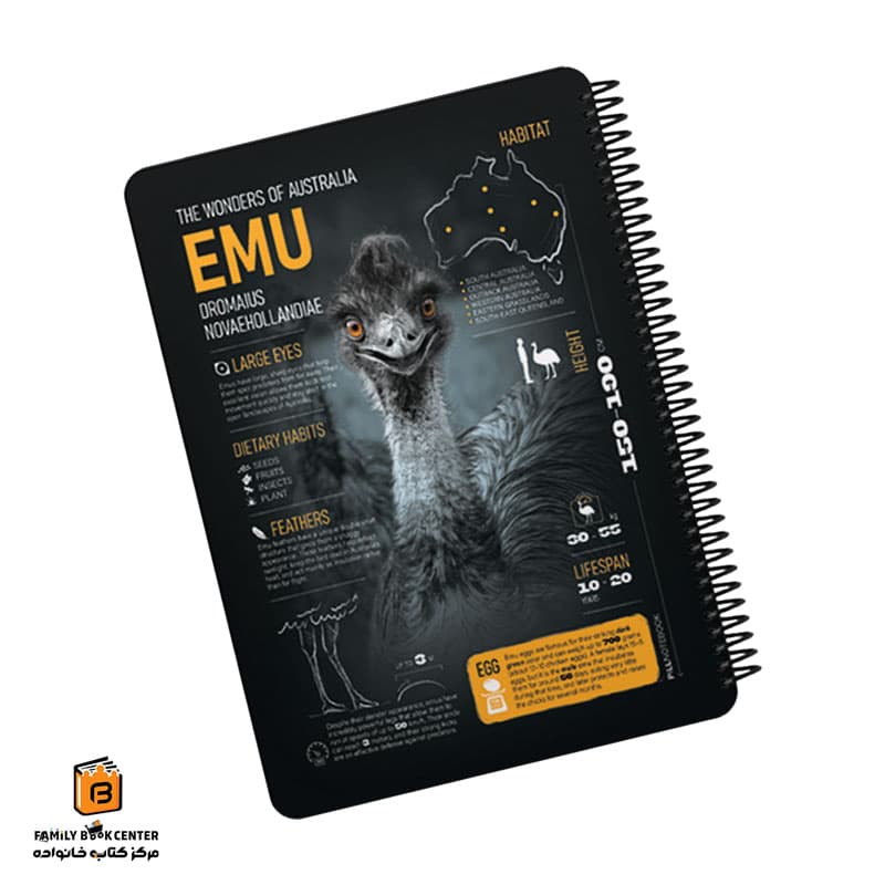 دفتر رحلی خط دار 100 برگ طرح EMU پیل (PILL)