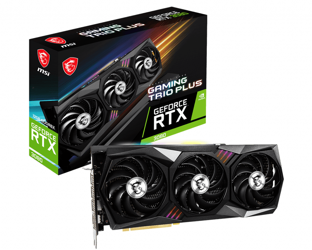 کارت گرافیک مدل msi GeForce RTX 3080 GAMING TRIO PLUS 12G LHR ام اس آی