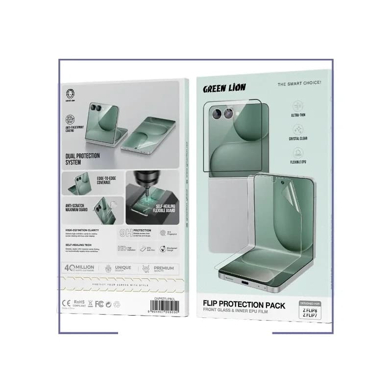 پک محافظ Z Flip 8 & 7 گرین لاین Green Lion GNPRZFLIP8CL — تصویر ۵