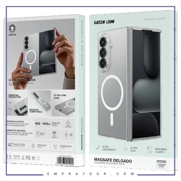 قاب محافظ مگ سیف Z Fold 8 Ultra گرین لاین Green Lion GNMGDZFD8UCL — تصویر ۳