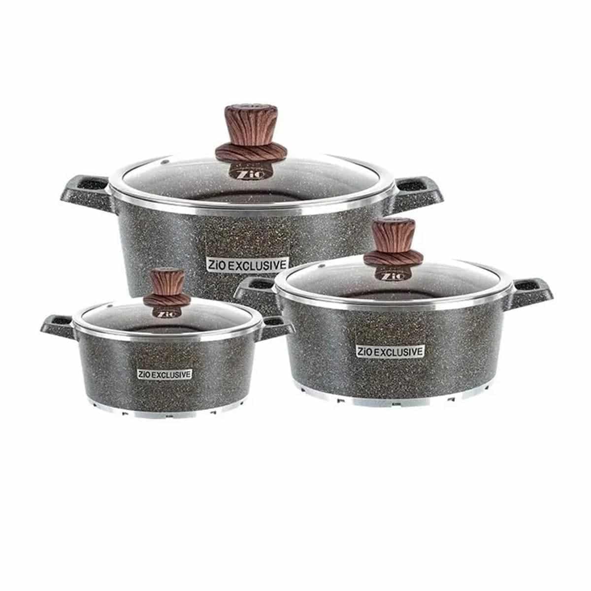 سرویس قابلمه 6 پارچه زیو مدل Z-8416-20 اصل ترکیه با کفی انداکشن — تصویر ۲