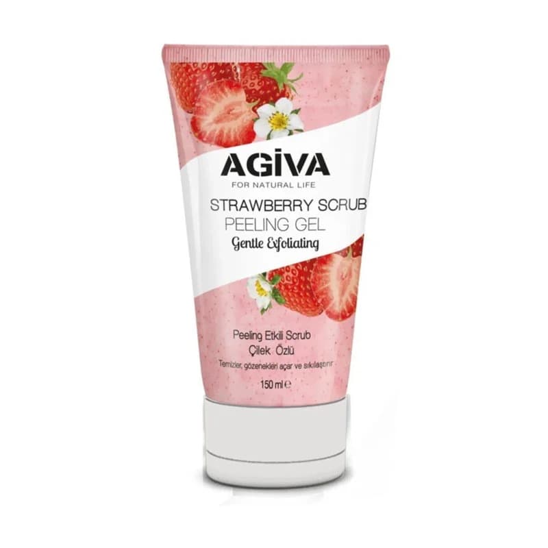اسکراب آبرسان آجیوا AGIVA حاوی عصاره توت فرنگی حجم 150 میل