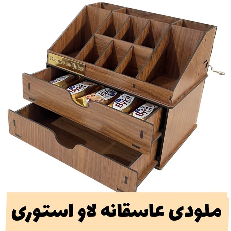 استند لوازم آرایش چوبی موزیکال با ملودی عاشقانه لاو استوری – بهترین هدیه برای روز زن و مادر – خرید بی واسطه
