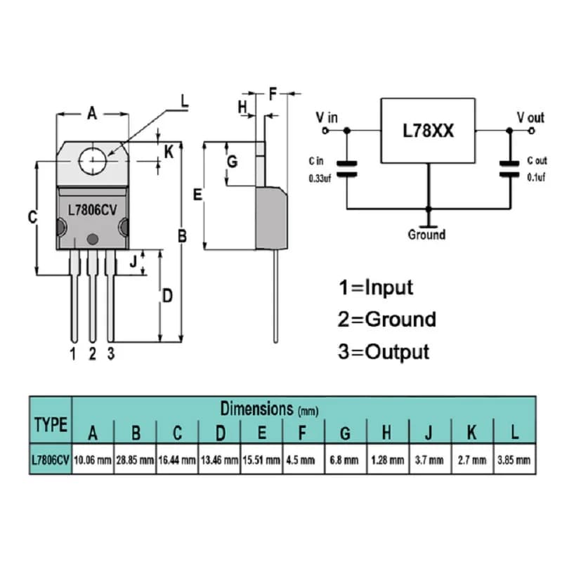 ولتاژ رگولاتور L7806CV — تصویر ۲