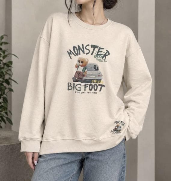 بلوز دورس پنبه دخترانه داخل کرک چاپ BIG FOOT