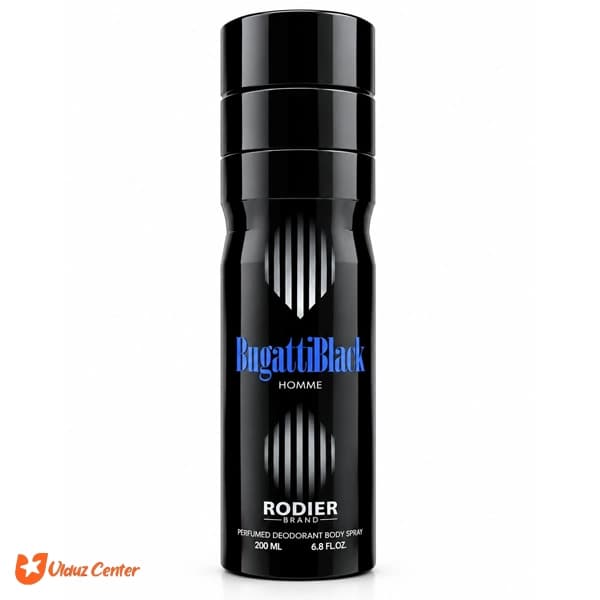 اسپری بدن مردانه رودیر مدل Bugatti Black حجم 200 میل