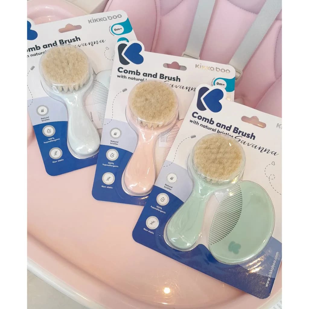 شانه برس کیکابو مدل Savanna با الیاف طبیعی Kikkaboo — تصویر ۸