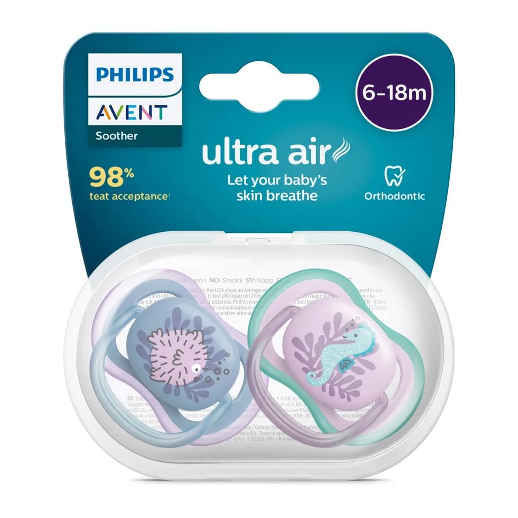 پستانک ارتودنسی فیلیپس اونت مدل Ultra Air مناسب 6 تا 18 ماه — تصویر ۴