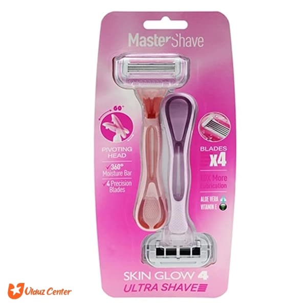 خودتراش چهار تیغه Master Shave مدل Skin Glow4 بسته 2 عددی