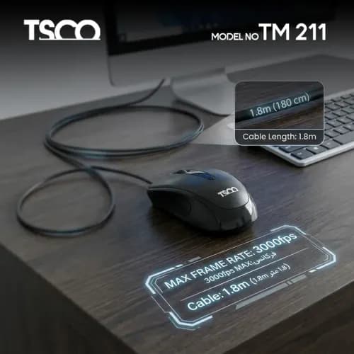 ماوس با سیم تسکو مدل TM 211 — تصویر ۷