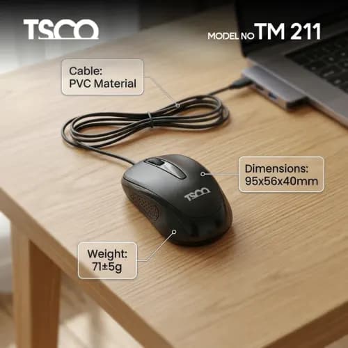 ماوس با سیم تسکو مدل TM 211 — تصویر ۶