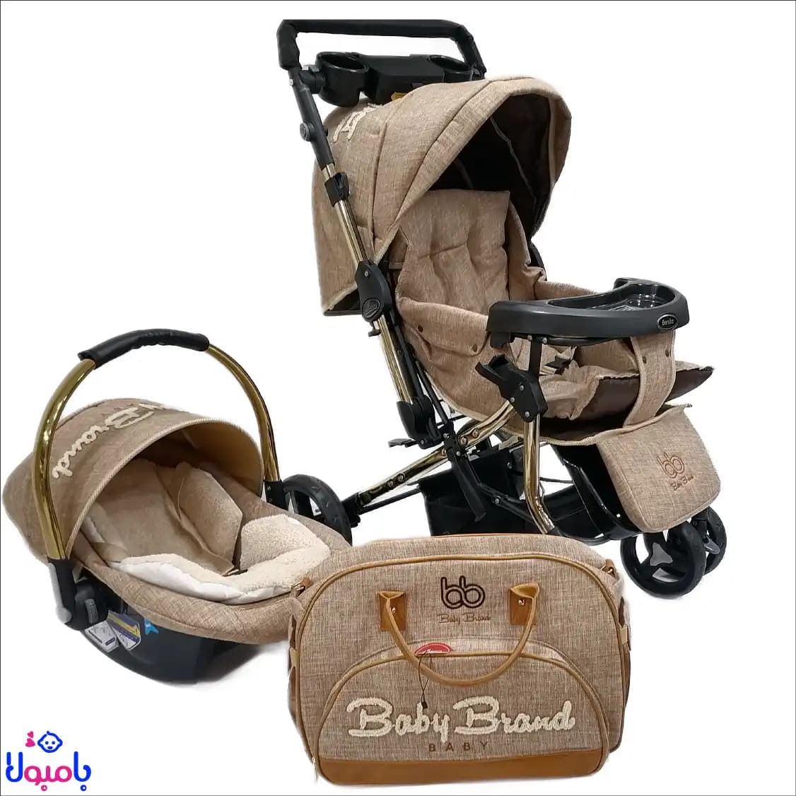 سرویس کالسکه و کریر به همراه کیف مادر baby band