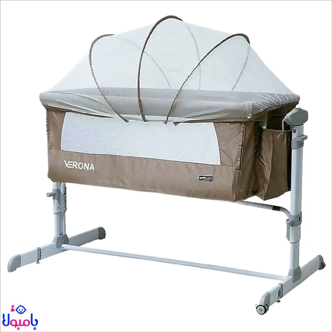 گهواره و تخت کنار مادر سایبان دار دلیجان مدل ورونا Verona