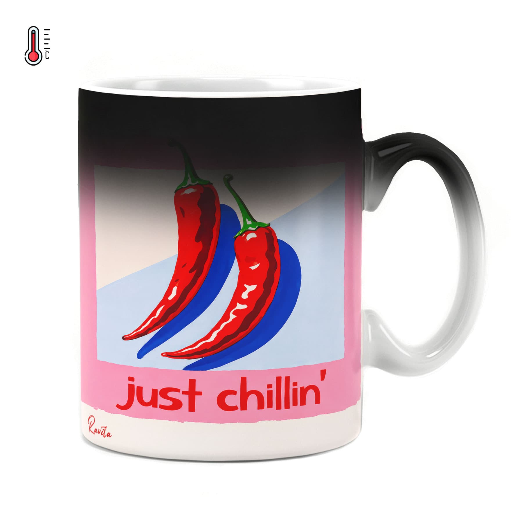 ماگ حرارتی راویتا طرح فلفل‌های قرمز- Just Chillin کد 3960