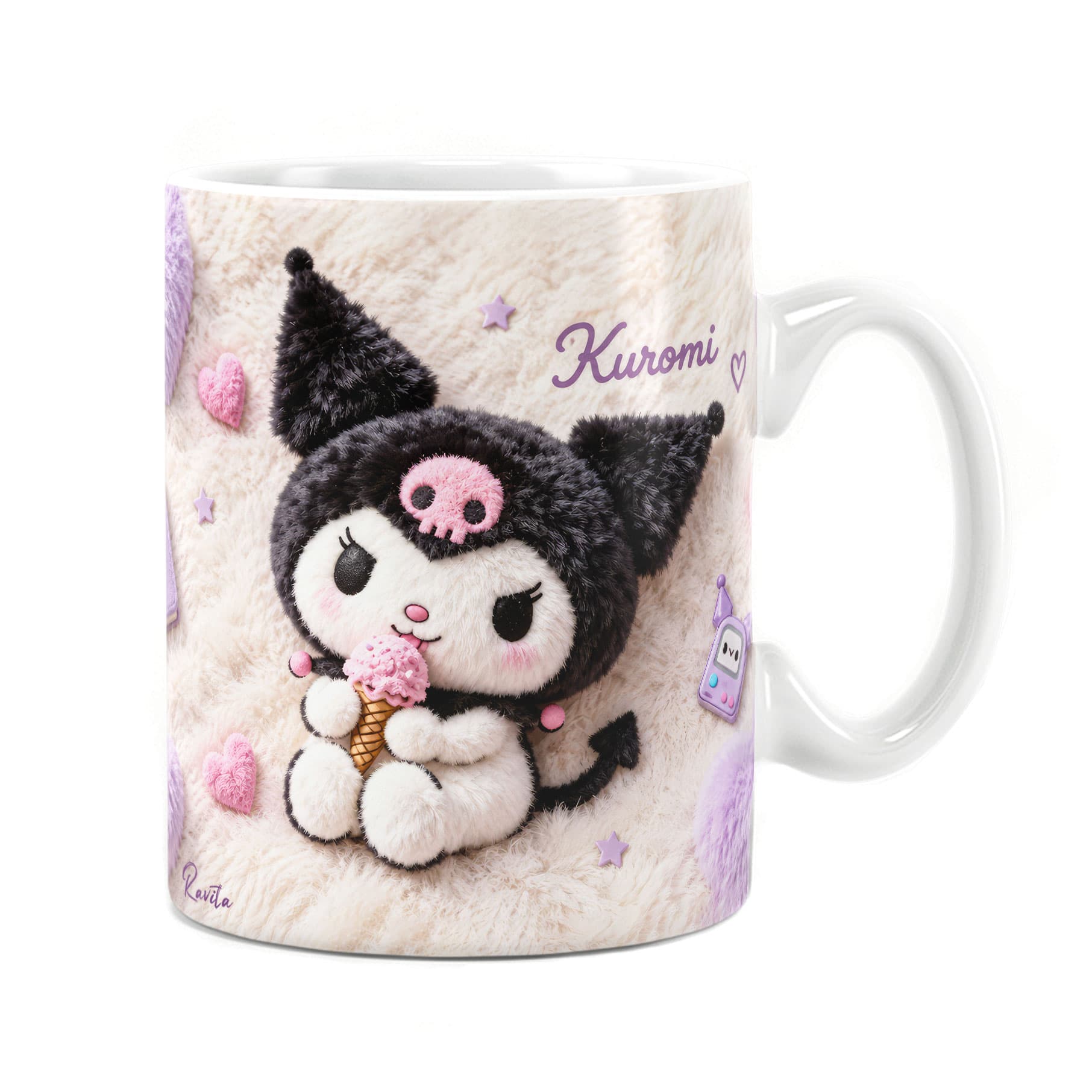 ماگ راویتا طرح کرومی با بستنی – Kuromi with Ice Cream کد 3954