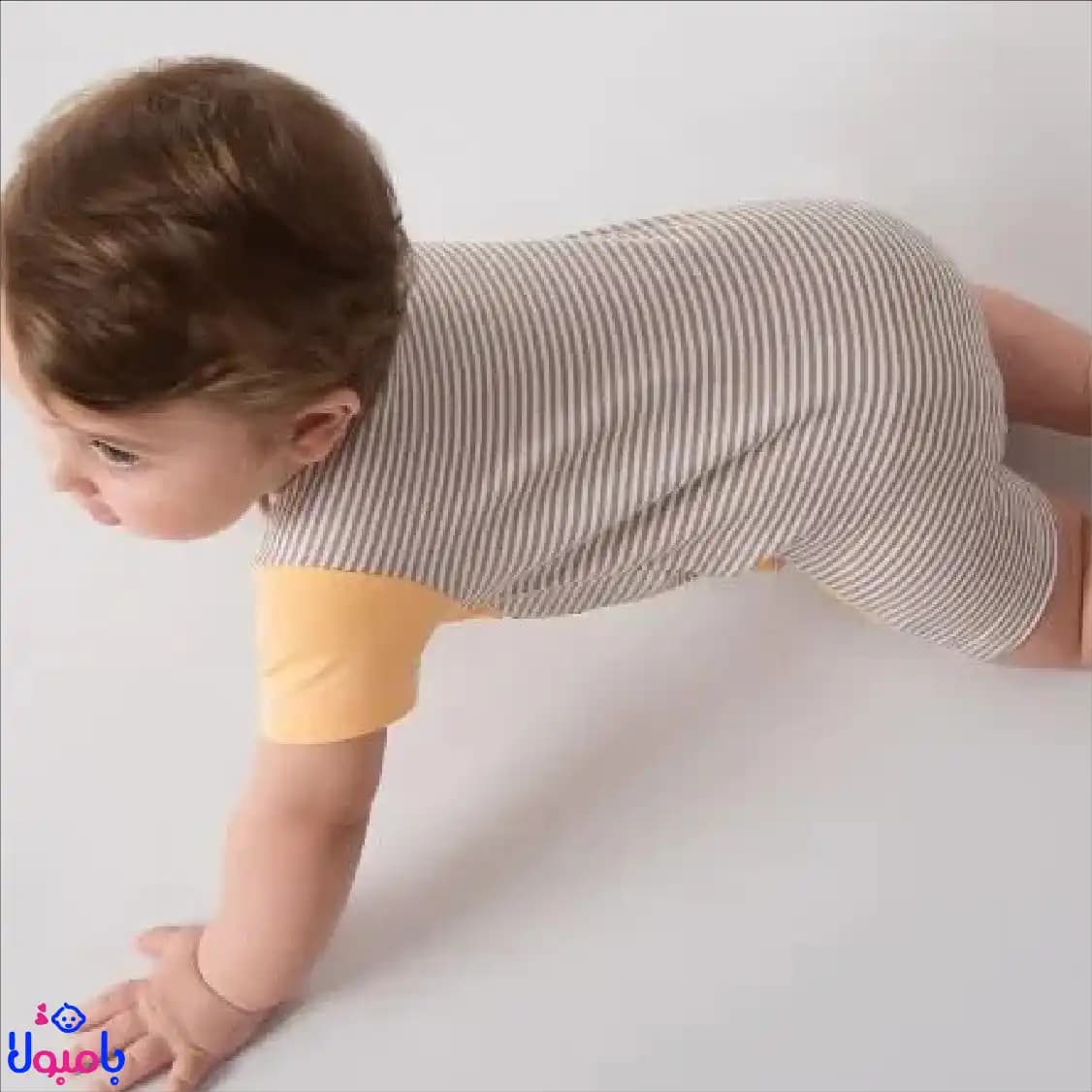رامپر 100%نخ پنبه نوزادی نیلی طرح شیر — تصویر ۴