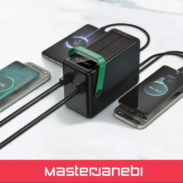 پاوربانک خورشیدی 1200000 گرین لاین Green Lion Solar Max Power Bank GNPXB7120PBBK — تصویر ۳