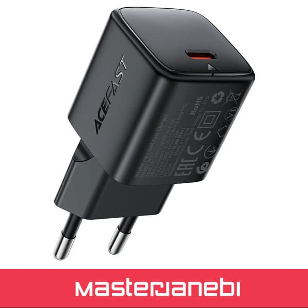 شارژر دیواری ایس فست ACEFAST A117 PD20W GaN Fast Charger توان 20 وات
