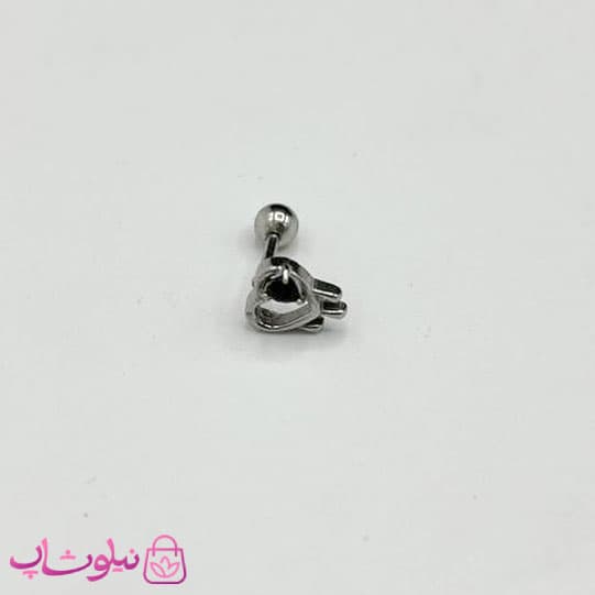 پیرسینگ گوش طرح قلب مشکی داخل قلب توخالی کد 100