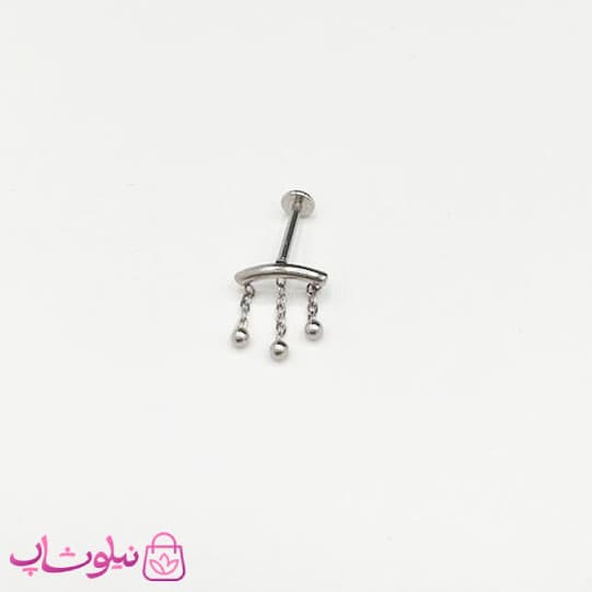 پیرسینگ گوش با سه آویز زنجیری کد 45