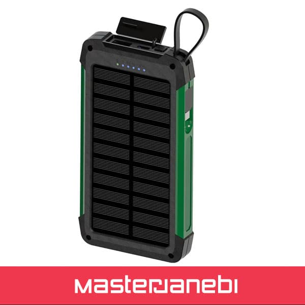 پاوربانک خورشیدی 10000 گرین لاین GNSOLTX10PBK Green Lion Solar Trex 10000mAh Power Bank PD 20W — تصویر ۲